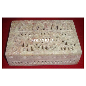 Joyero tallado de esteatita Natural hecho a mano de la mejor calidad de forma Rectangular para regalo de negocios y propósito de almacenamiento de joyas - Product Image 1