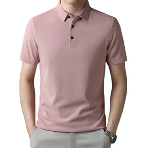 Polos nouvelle couleur unie hommes polos à manches courtes mode décontractée été revers hommes hauts Logo personnalisé 2025 Service OEM - Product Image 3