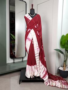 New Beautiful Viscose Chandelier Design with <b>Gota</b> Patti Lace Border Sari for Women - Product Image 4