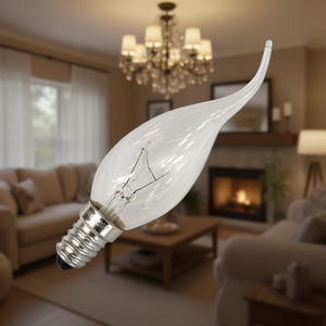 Clear E14 Incandescent <b>Bulb</b> Candle Style - Product Image 3