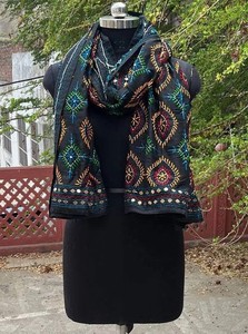 Indian georgette Embroidery Phulkari Dupatta Floral Neck <b>Wrap</b> - Product Image 3