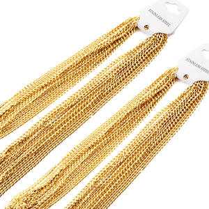 สร้อยโซ่ใบมีดแบบกลมทำจากสเตนเลสสตีลชุบทอง Fashion18K สำหรับผู้ชายและผู้หญิง - Product Image 6