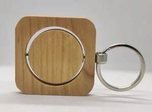 Modèle porte-clés en bois gravé personnalisé Design rond ou carré durable, idéal pour les cadeaux d'entreprise et les événements - Product Image 2