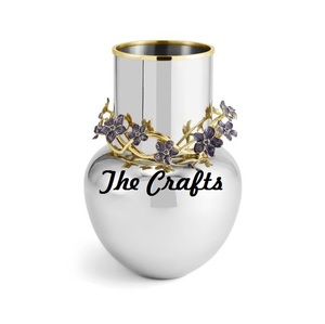 Juego de dos floreros de diferentes tamaños hechos a mano Metal Color plata florero para decoración de eventos de boda - Product Image 3