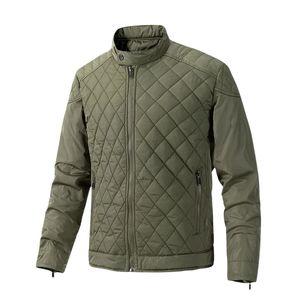 Light Olive Puffer Jacket Men Custom Logo Bubble Coat Quilted Winter Outerwear Warm <b>Padded</b> Streetwear Mens Jacket - Product Image 2
