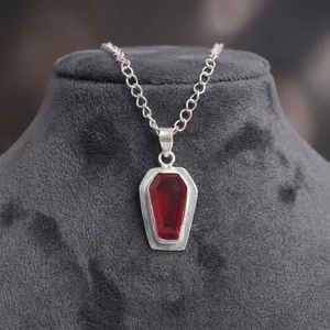 925 Sterling Silver Wholesale Brass Pendant Gemstones <b>Healing</b> <b>Pink</b> Tourmaline Pendant Coffin Shape Cut With Bezel Sett For Women - Product Image 3