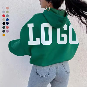 Sudadera con capucha extragrande con hombros caídos para mujer, venta al por mayor de fábrica, material de algodón 100%, ropa de calle ligera, Sudadera con capucha - Product Image 4