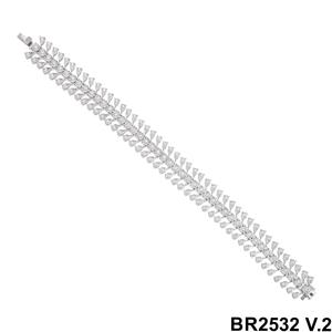Bracelet tennis intemporel pour femme en or 14 carats avec élégants bracelets en diamant et accents de taille brillant ronds, plaqué rhodium - Product Image 2