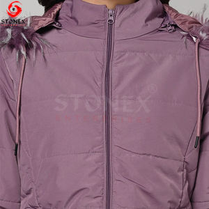 2023 conception Unique doudoune femmes manteau à bulles avec capuche col haut fermeture éclair coupe ample rembourré vestes Offre Spéciale - Product Image 3