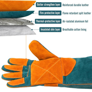 Gants de soudage en cuir de vachette renforcé Gants de protection des mains de sécurité industrielle de qualité supérieure résistants à l'abrasion - Product Image 2
