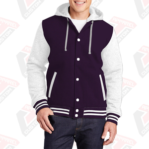 Veste universitaire élégante et chaude pour hommes avec capuche 100% coton polaire brodé Technics imprimé numérique teint uni pour l'hiver - Product Image 2