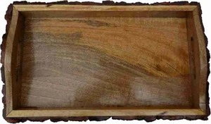 Juego de bandejas anidadas de madera de mango indio rústico hecho a mano con asas para Decoración de cocina y bloques para cortar - Product Image 4