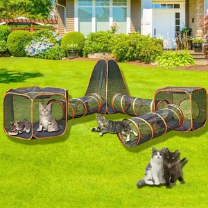6 en 1 Pop Up Open Pet <span class=keywords><strong>Cat</strong></span> Recinto Transpirable Malla fuerte Corralito al aire libre Valla Gran patio de recreo para gatitos Corralito para mascotas - Product Image 1