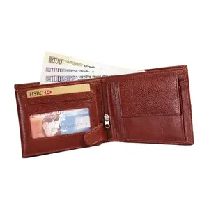 Superior Quality Gents Bifold Wallet Custom Logo Dark Brown Color Real Leather Gents Wallet