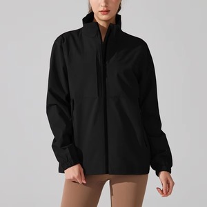 Chaqueta de lluvia impermeable ligera para mujer, abrigo cortavientos con cuello levantado y cremallera completa para senderismo, Camping, camisetas activas para correr - Product Image 6