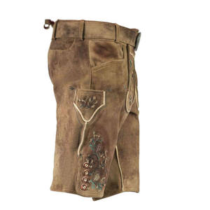 Meilleur prix High Street Wear Lederhosen Short brodé en cuir Vêtements pour hommes Vêtements et accessoires Shorts - Product Image 2