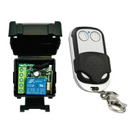 Interrupteur à distance sans fil RF avec émetteur et récepteur 433,92 MHz, 1 canal, code d'apprentissage, étanche, métal, DC 12V