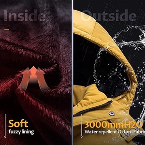 Chaqueta acolchada ligera resistente al agua transpirable impermeable para exteriores amarilla para senderismo, escalada y actividades para clima frío - Product Image 4