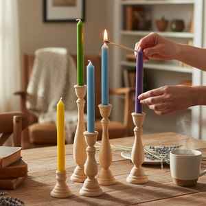 Premium Quality Wooden Candlestick Holder Round <b>Shape</b> <b>Candle</b> Stand for Hotel Restaurant Home Decoration - Product Image 5