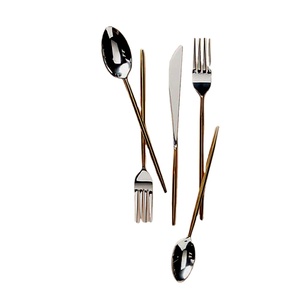 Foreign Design Long Stick Handle With Silver Polished New Designer Hammered <b>Cutlery</b> Set Personalized Logo <b>Cutlery</b> Set - Product Image 1