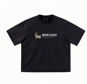 เสื้อยืดคอกลมสำหรับผู้ชายผ้าคอตตอนพลัสไซส์ออกแบบได้ตามต้องการสำหรับ300gsm สไตล์ฮิปฮอป - Product Image 2