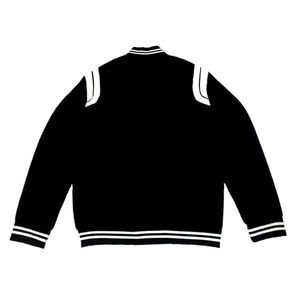 Chaqueta Bomber Varsity de béisbol para hombre personalizada al por mayor con logotipo frontal de cuello levantado a prueba de viento, impermeable, respetuosa con el medio ambiente - Product Image 2