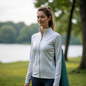 Chaqueta de ejercicio de entrenamiento para mujer, Chaquetas deportivas para correr con cremallera, ropa deportiva para Yoga, ropa deportiva para mujer, chaqueta de camionero, abrigo para mujer - Product Image 5