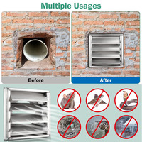 Cache d'évacuation extérieur en acier inoxydable pour systèmes CVC OEM, sortie murale pour sèche-linge, hotte et climatiseur domestique