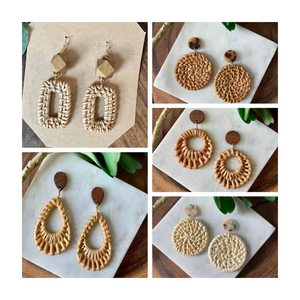 2025 PROVEEDOR DE VIETNAM PENDIENTES DE RATÁN DISEÑO CALIENTE 100% ACCESORIOS A JUEGO FÁCILES HECHOS A MANO-Caryln 0084935825297 - Product Image 5