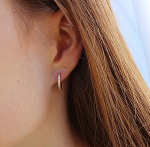 ห่วงต่างหูแบบหนีบสีโรสโกลด์18ct (เล็ก) - Product Image 2