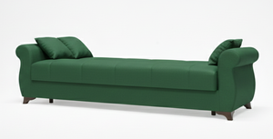 Canapé-lit convertible 3 places extensible et portable, cadre en bois massif, mécanisme clic-clac, style européen, canapé en tissu - Product Image 3