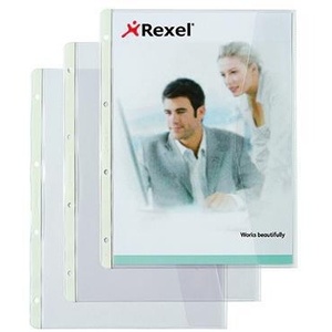 Hetzel <b>A4</b> Right-Opening <b>Document</b> Sleeve 0.14mm Clear PVC Film 5-Pack White - Product Image 1