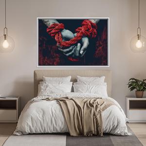 Elegant Love <b>Canvas</b> Print: Modern Art for Bedroom Decor,1P:White <b>Framed</b> - Product Image 1