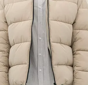 Chaqueta de Plumón de Alta Calidad OEM, Chaqueta de Invierno Personalizada, Cortavientos, Cuello Alto, Chaqueta de Plumón para Hombre - Product Image 4