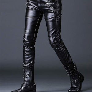 บริการ OEM กางเกงหนังผู้ชายทรงทันสมัย สั่งตัดได้ สไตล์วินเทจ แนวสตรีท ทรงตรง น้ำหนักเบา สบายๆ เอวกลาง - Product Image 3