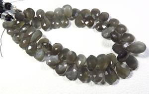 Piedras Preciosas Sueltas de Piedra Lunar Gris Natural, Corte Facetado de 10-14 mm, Cuentas de Piedras Preciosas en Hilo de 8 Pulgadas, Precio de Fábrica, Creaciones de Joyería - Product Image 3