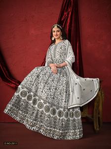 Vestido Anarkali de trabajo de secuencia de bordado de Georgette de imitación de diseñador más reciente de Fab Zone - Product Image 2