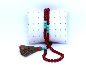 ลูกประคำหินธรรมชาติคุณภาพสูง สีแดงออนิกซ์ อาคีค ฮากิก สำหรับผู้ชายมุสลิม รูดรา เจมส์ ได้รับการรับรองจากผู้ที่ไม่ใช่ฝ่ายใด ขนาดเล็ก - Product Image 4