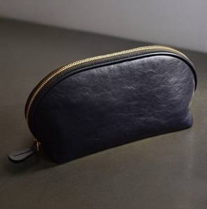 Large Travel <b>Makeup</b> Pouch Double Zipper Portable Leather Bag - Product Image 2