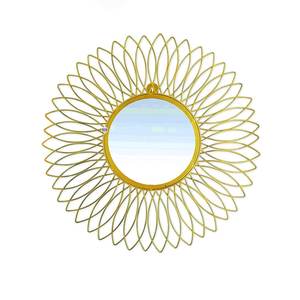 Miroir mural décoratif au design élégant et luxueux, décoration murale pour salon, miroir avec bordure en métal doré, design de créateur, décoration de restaurant - Product Image 6