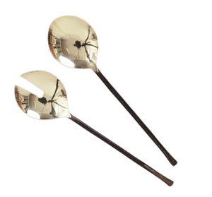 Ensemble de couverts en métal doré Couverts à salade en métal avec poignée en métal et acier dernier cri Couverts à miroir - Product Image 6