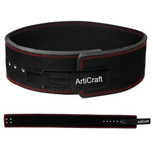 เข็มขัดยกกระชับแบบหนังวัวปรับแต่งได้หัวเข็มขัดโลโก้สำหรับยิมฟิตเนสฟิตเนส - Product Image 2