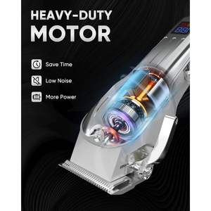 Tondeuse à cheveux sans fil professionnelle pour hommes, kit de toilettage pour barbe, lame en acier inoxydable, alimentée par batterie, en français - Product Image 4