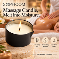Meilleure nouvelle bougie de massage aromatique à l'huile de chanvre et à la lavande biologique mini bougies à la cire de soja pour massage corporel et bain