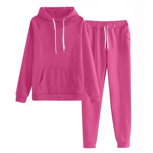 Nuevo Conjunto Deportivo de Mujer de Primera Calidad, Diseño Liso, 100% Algodón, Sudadera con Capucha y Pantalones Deportivos Personalizados para Venta en Línea - Product Image 6