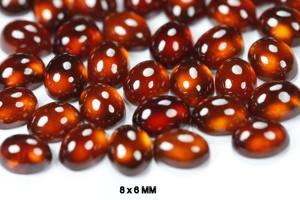 Natural Naranja Hessonita Granate Forma Oval Cabujón Calibrado Tamaño - Product Image 2