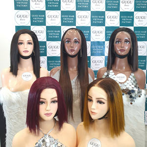 ผมมนุษย์แท้แบบมีโครงตรงและมีความละเอียดสูงลูกไม้แบบคู่ - Product Image 5
