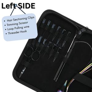 Kit de démarrage pour extensions de cheveux de qualité supérieure, anneau de séparation des cheveux, boucle de traction, crochet, enfileur, pince à sertir plate arc-en-ciel, clips et ciseaux - Product Image 4