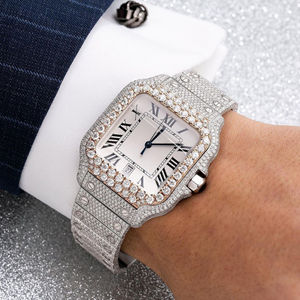 Montre pour hommes VVS Moissanite Diamond, montre-bracelet Hip Hop pour montre à quartz pour hommes - Product Image 3