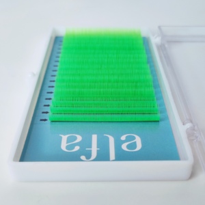 Elfa ขนตาปลอมเนื้อนุ่มเป็นธรรมชาติเส้นใยขนาดใหญ่สีเขียวซีซีลอนความหนา0.15มม. ส่งตรงได้ - Product Image 2